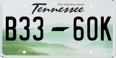 TN license plate B3360K
