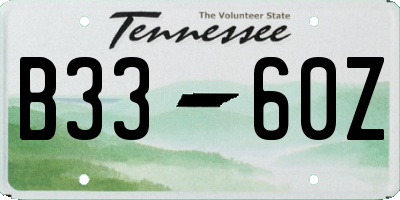 TN license plate B3360Z