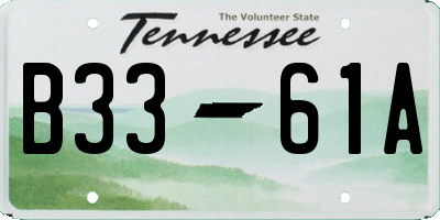 TN license plate B3361A