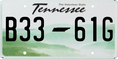 TN license plate B3361G