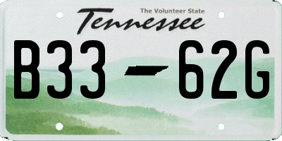 TN license plate B3362G