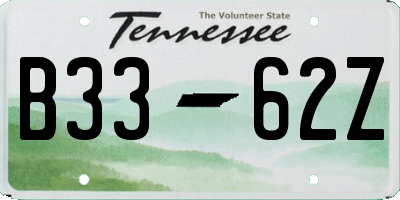 TN license plate B3362Z