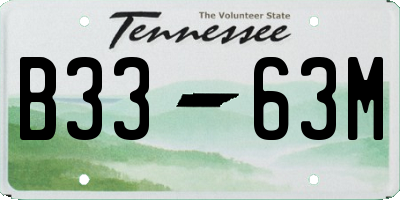 TN license plate B3363M