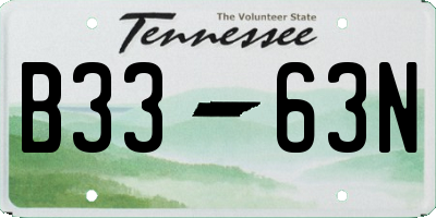 TN license plate B3363N