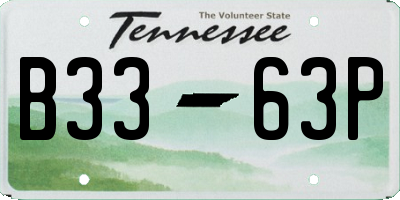 TN license plate B3363P