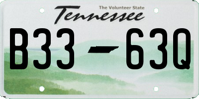 TN license plate B3363Q