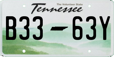 TN license plate B3363Y