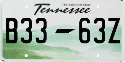 TN license plate B3363Z