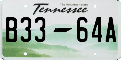 TN license plate B3364A