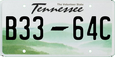 TN license plate B3364C