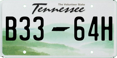 TN license plate B3364H