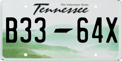 TN license plate B3364X