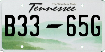 TN license plate B3365G