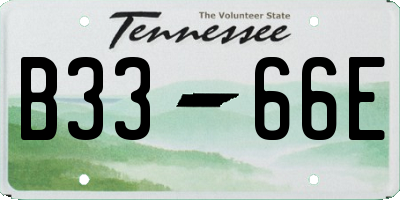 TN license plate B3366E