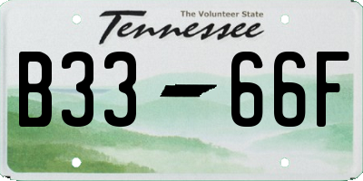 TN license plate B3366F