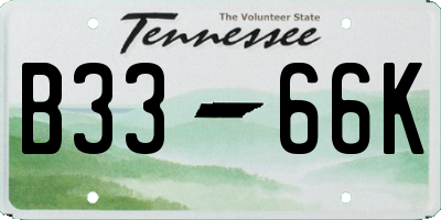 TN license plate B3366K