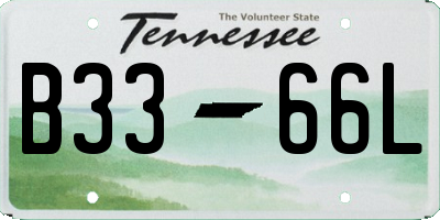 TN license plate B3366L