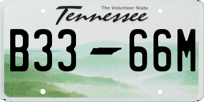 TN license plate B3366M