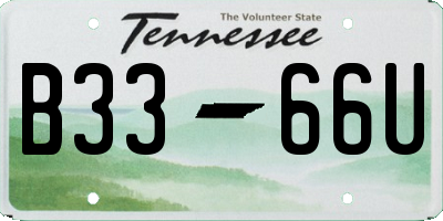 TN license plate B3366U