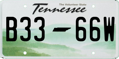 TN license plate B3366W