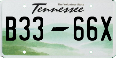TN license plate B3366X