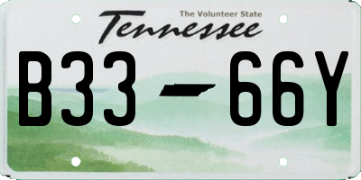 TN license plate B3366Y