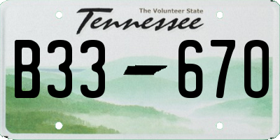 TN license plate B3367O