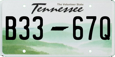 TN license plate B3367Q