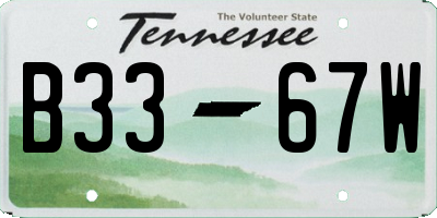 TN license plate B3367W