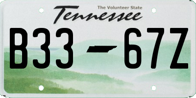 TN license plate B3367Z