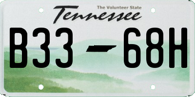 TN license plate B3368H