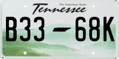 TN license plate B3368K