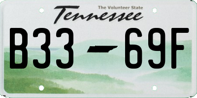 TN license plate B3369F