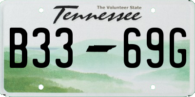 TN license plate B3369G