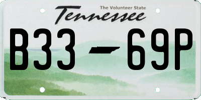 TN license plate B3369P