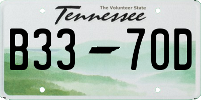 TN license plate B3370D