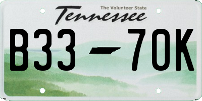 TN license plate B3370K