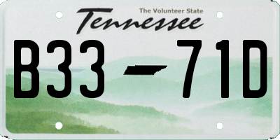 TN license plate B3371D