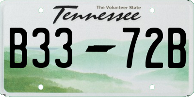 TN license plate B3372B