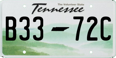TN license plate B3372C