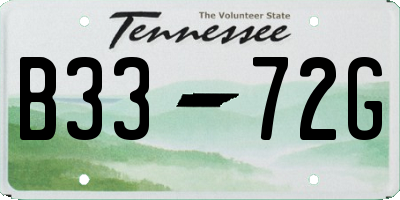 TN license plate B3372G
