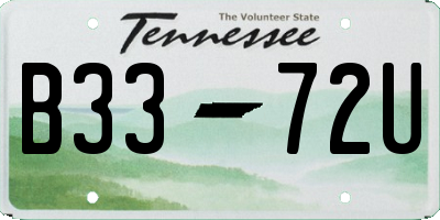 TN license plate B3372U