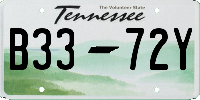 TN license plate B3372Y