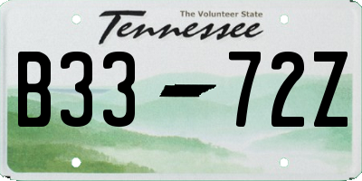 TN license plate B3372Z