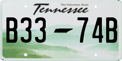 TN license plate B3374B