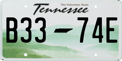 TN license plate B3374E