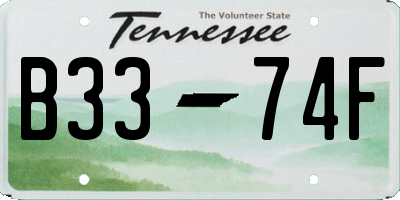 TN license plate B3374F