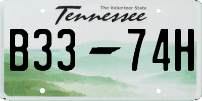 TN license plate B3374H