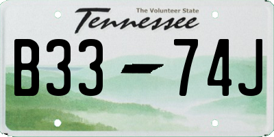 TN license plate B3374J