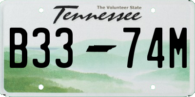 TN license plate B3374M